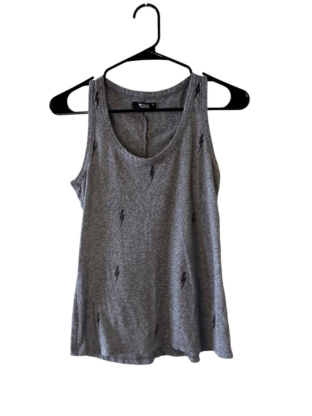 Michael Lauren Gray Black Lightning Bolt Graphic Tank Top Women Sz XS